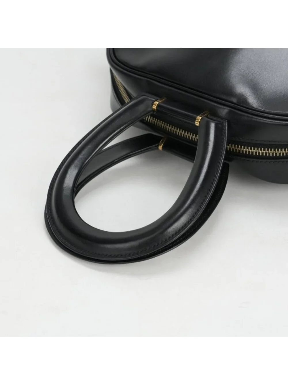 Hermes Tote Box Calf Noir Black Gold Handbag Vintage Antique Out of Print Rare